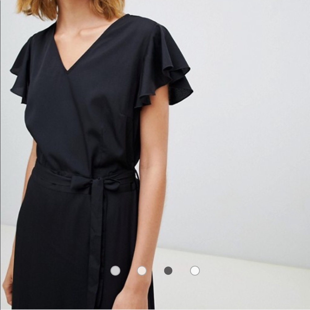Vero Moda Ruffle Sleeve Asymmetric Maxi Dress - Picture 4 of 8